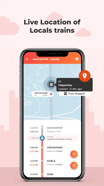 Yatri app - real-time live location tracking of Mumbai local trains