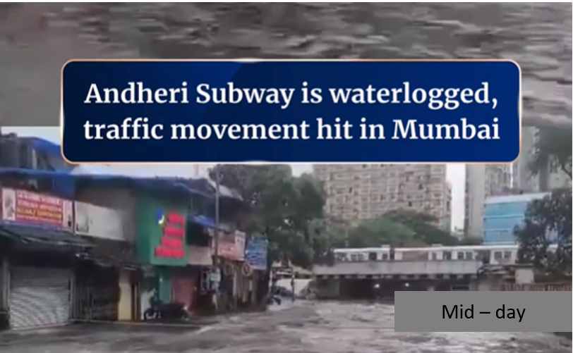 Waterlogging Disrupts Traffic at Andheri Subway